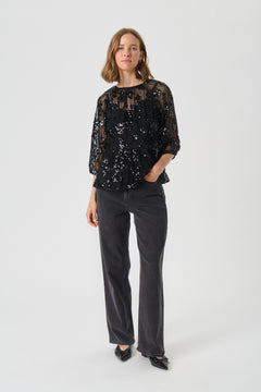 VivanPW BL - Black Sequins On Mesh
