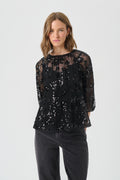 VivanPW BL - Black Sequins On Mesh