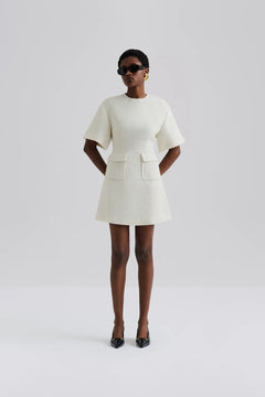 Rayna Boucle Mini Dress - Vanilla