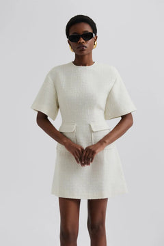 Rayna Boucle Mini Dress - Vanilla