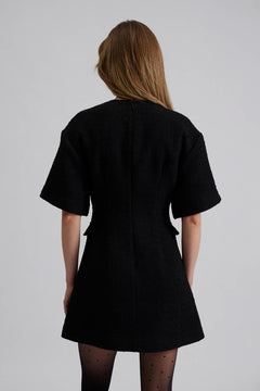 Rayna Boucle Mini Dress - Black