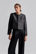 Ruthie Cropped Long Sleeve Blouse - Black