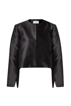 Ruthie Cropped Long Sleeve Blouse - Black