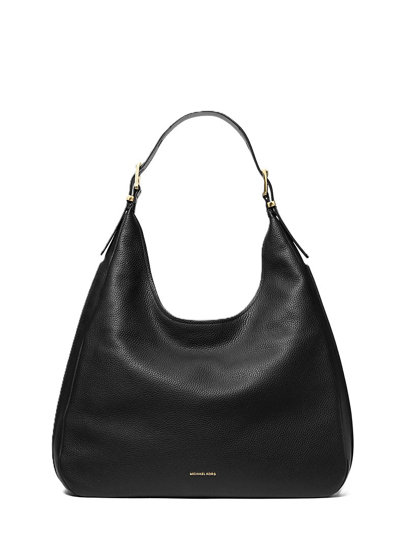 Nolita Large Pebbled Leather Hobo Shoulder Bag - Black
