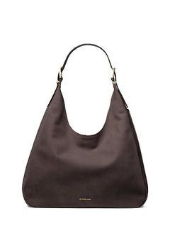 Nolita Large Nubuck Hobo Shoulder Bag - Chocolate