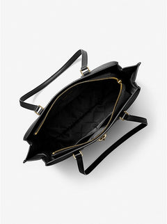 Ruby Large Saffiano Leather Tote Bag - Black/Gold