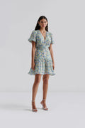 Lone V-Neck Chiffong Mini Dress - Ditsy