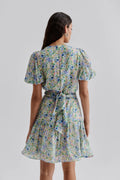 Lone V-Neck Chiffong Mini Dress - Ditsy