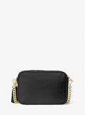 Jet Set Medium Pebbled Leather Crossbody Bag - Black/Gold