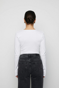 Pino Rib Triangle Neck - White