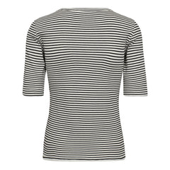 Saracc Stripe Rib Tee - Whiteblack