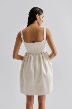 Livia Drop Waist Mini Dress - Vanilla