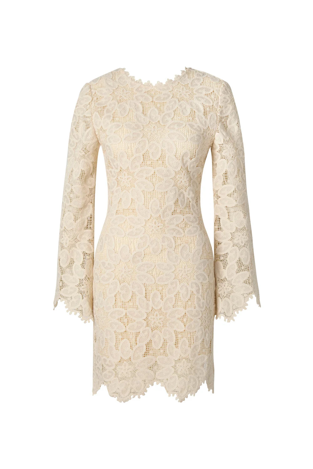 Imani Guipure Lace Mini Dress - Sand