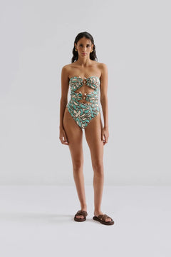 Erioa Cut Out Swimsuit - Ocean Corals