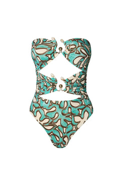 Erioa Cut Out Swimsuit - Ocean Corals