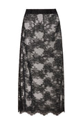 Alice Sheer Lace Midi Skirt - Black