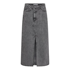 Vikacc Asym Slit Skirt - Mid Grey