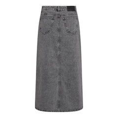 Vikacc Asym Slit Skirt - Mid Grey