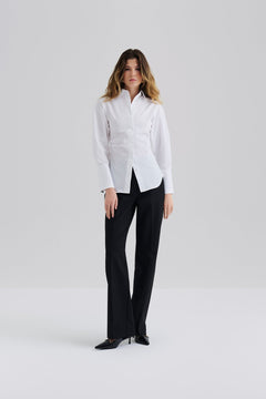 Calisa Fitted Poplin Shirt - White