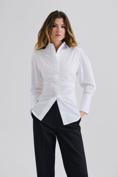 Calisa Fitted Poplin Shirt - White