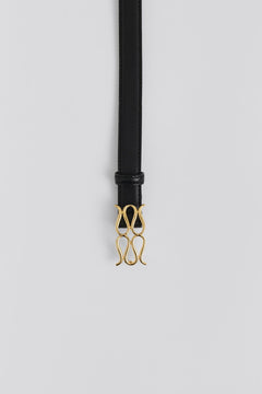 Monogram Leather Belt - Black