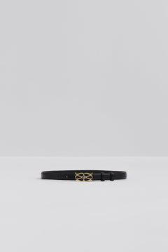 Monogram Leather Belt - Black