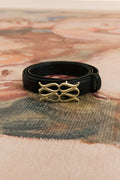 Monogram Leather Belt - Black