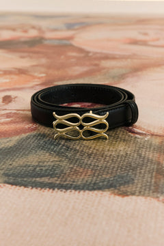Monogram Leather Belt - Black