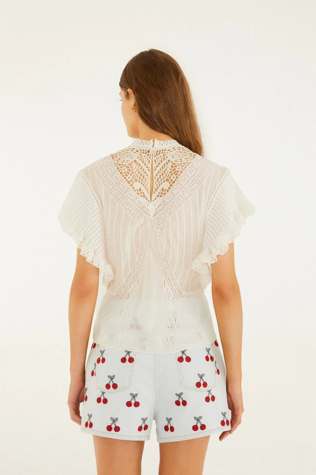 Blouse With Appliqués - Off-White
