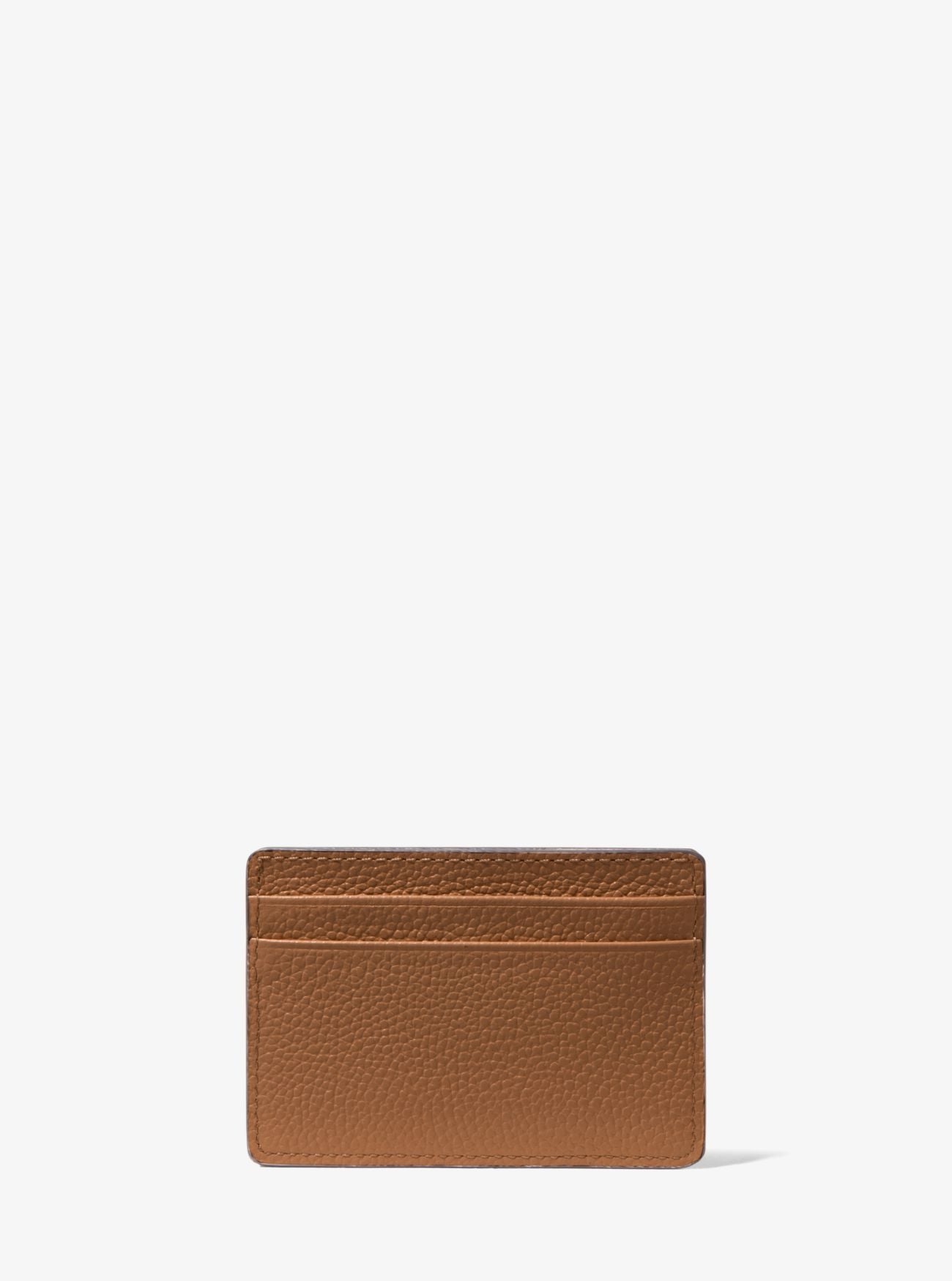 Pebbled Leather Card Case - Luggage