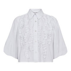 CoCC Crisp Ruffle Puff Shirt - White
