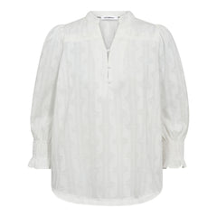 Emmacc Frill Ss Blouse - Off White