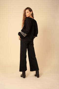Dyana Embrodery Top - Black