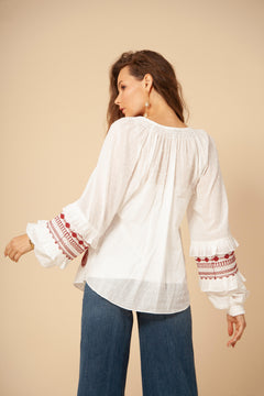Dyana Embrodery Top - Red