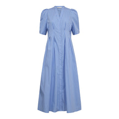 Micacc Stripe Pleat Dress - Pale Blue