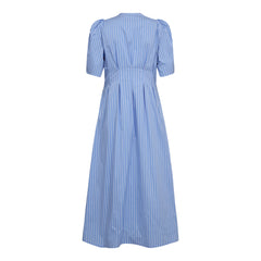 Micacc Stripe Pleat Dress - Pale Blue
