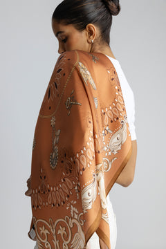 Lola Silk Scarf - Rust