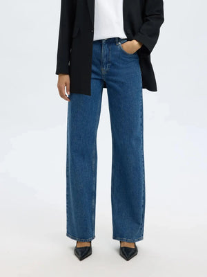 Wide Bea-Kori Hw Jeans - Medium Blue Denim