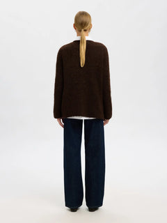 Gabriella Ls Knit New O-Neck - Delicioso Melange