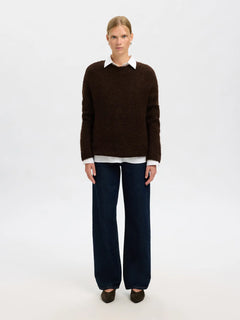 Gabriella Ls Knit New O-Neck - Delicioso Melange