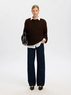 Gabriella Ls Knit New O-Neck - Delicioso Melange