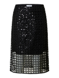 Laren Hw Midi Sequins Skirt B - Black
