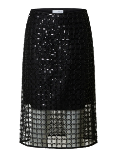 Laren Hw Midi Sequins Skirt B - Black
