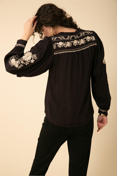 Leonie Embrodery Top - Black