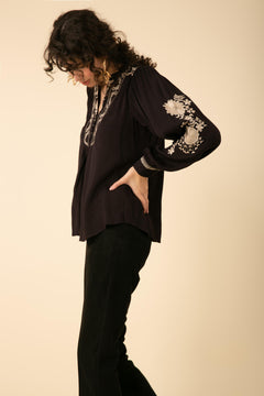 Leonie Embrodery Top - Black