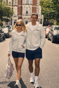 W. Varsity Zip Hoodie - Grey/Burgundy
