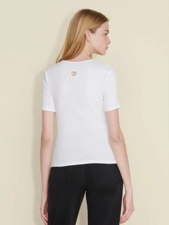 Fitted Rib Tee - White