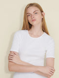Fitted Rib Tee - White