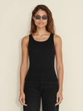 Fitted Rib Singlet - Black