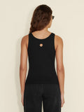 Fitted Rib Singlet - Black